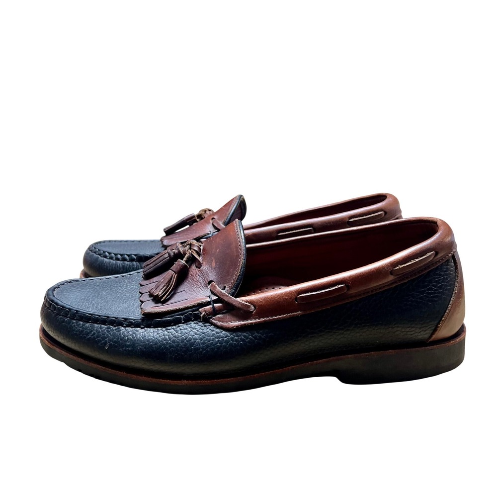 Allen Edmonds Mens Nashua Two Tone Leather Tassel Kiltie Loafers 10 Quiet Luxury